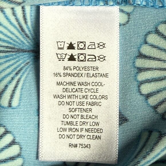 NWT Sigrid Olsen Blue Palm Print Golf Tennis Woman’s Sleeveless Zip Up Top.Small - Picture 7 of 7